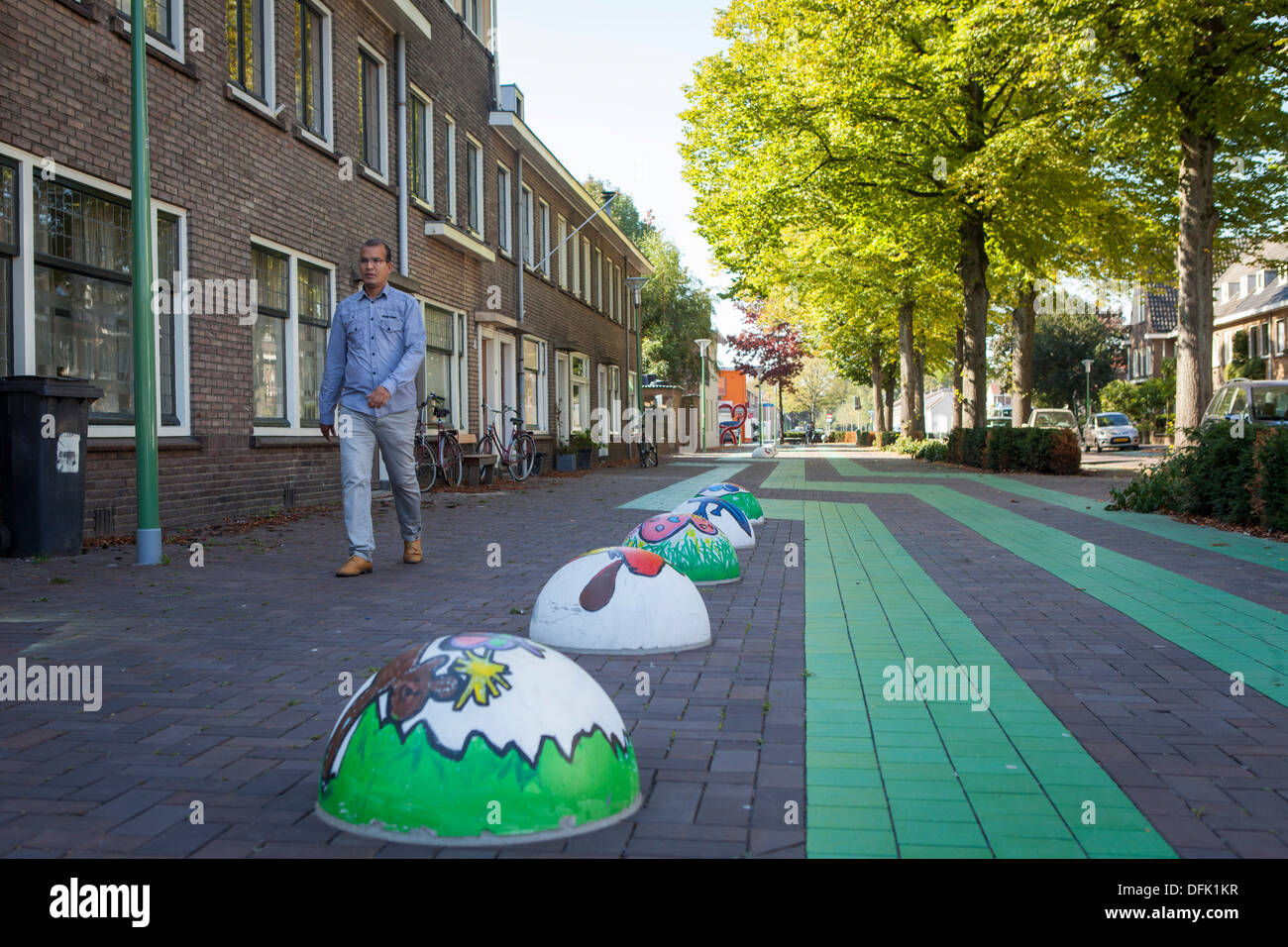 Via centrale del quartiere Woensel-West in Eindhoven Foto Stock