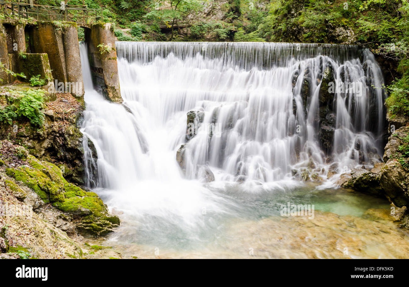 Cascata somma, gola gorge, Slovenia Foto Stock