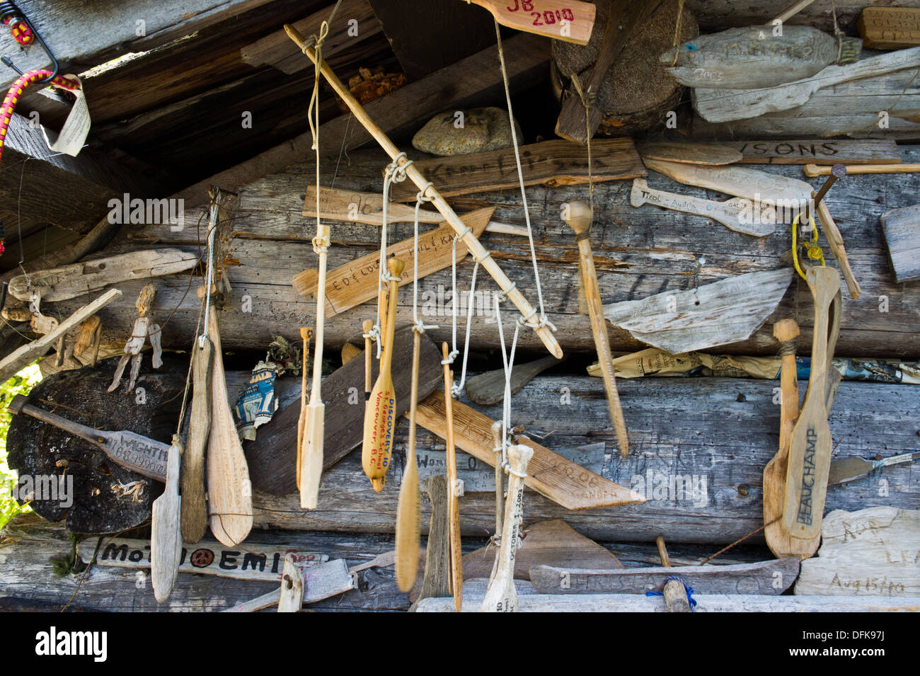 Hogue trapper's cabin azzurro lago Grey parco provinciale Foto Stock