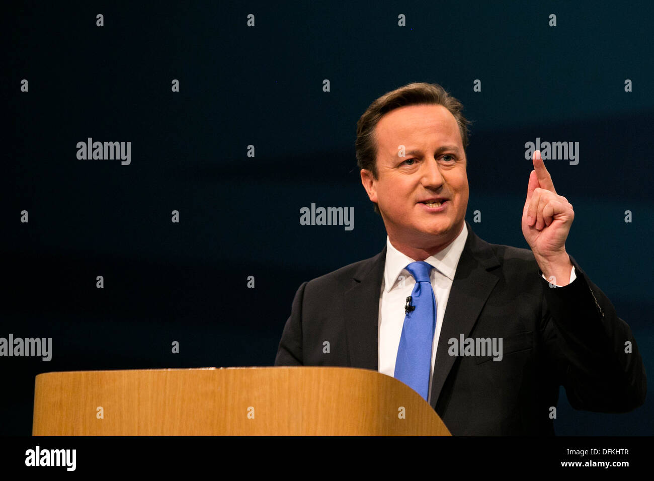 02/10/13 . Il Primo Ministro David Cameron .Il primo ministro chiude il Congresso del Partito Conservatore a Manchester Foto Stock