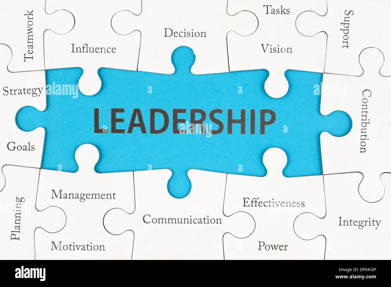 Il concetto di Leadership con gruppo di puzzle di pezzi Foto Stock