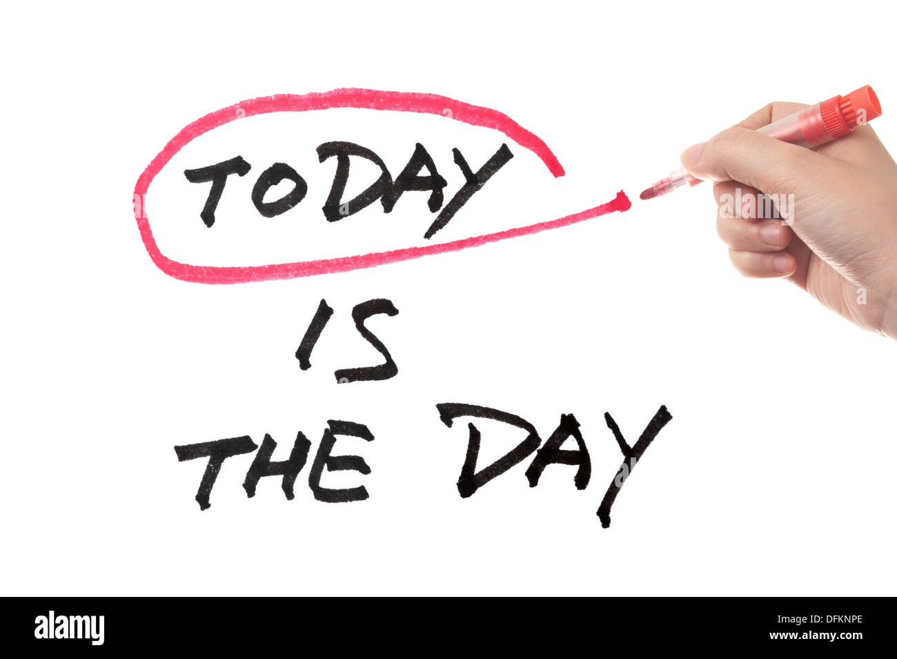 Oggi è il giorno in cui le parole concettuale su una lavagna bianca Foto Stock