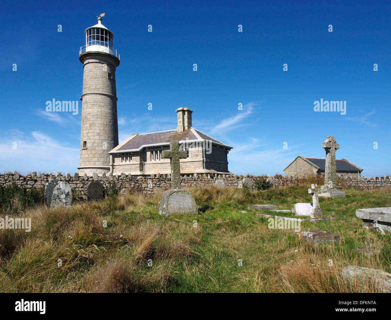 Vecchio faro, Lundy Island, Devon, Inghilterra Foto Stock