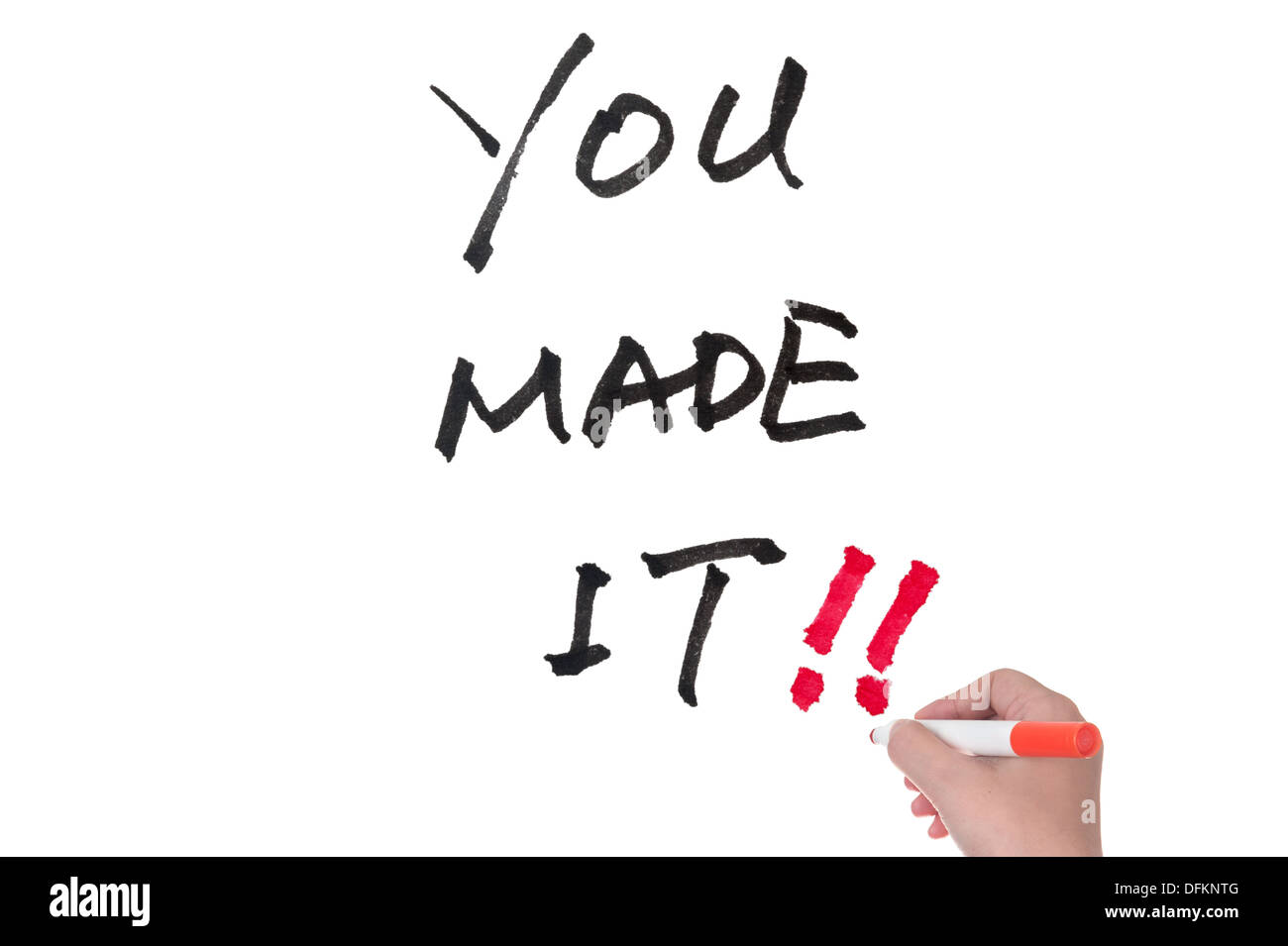 Hai fatto parole scritte sulla lavagna bianca Foto Stock