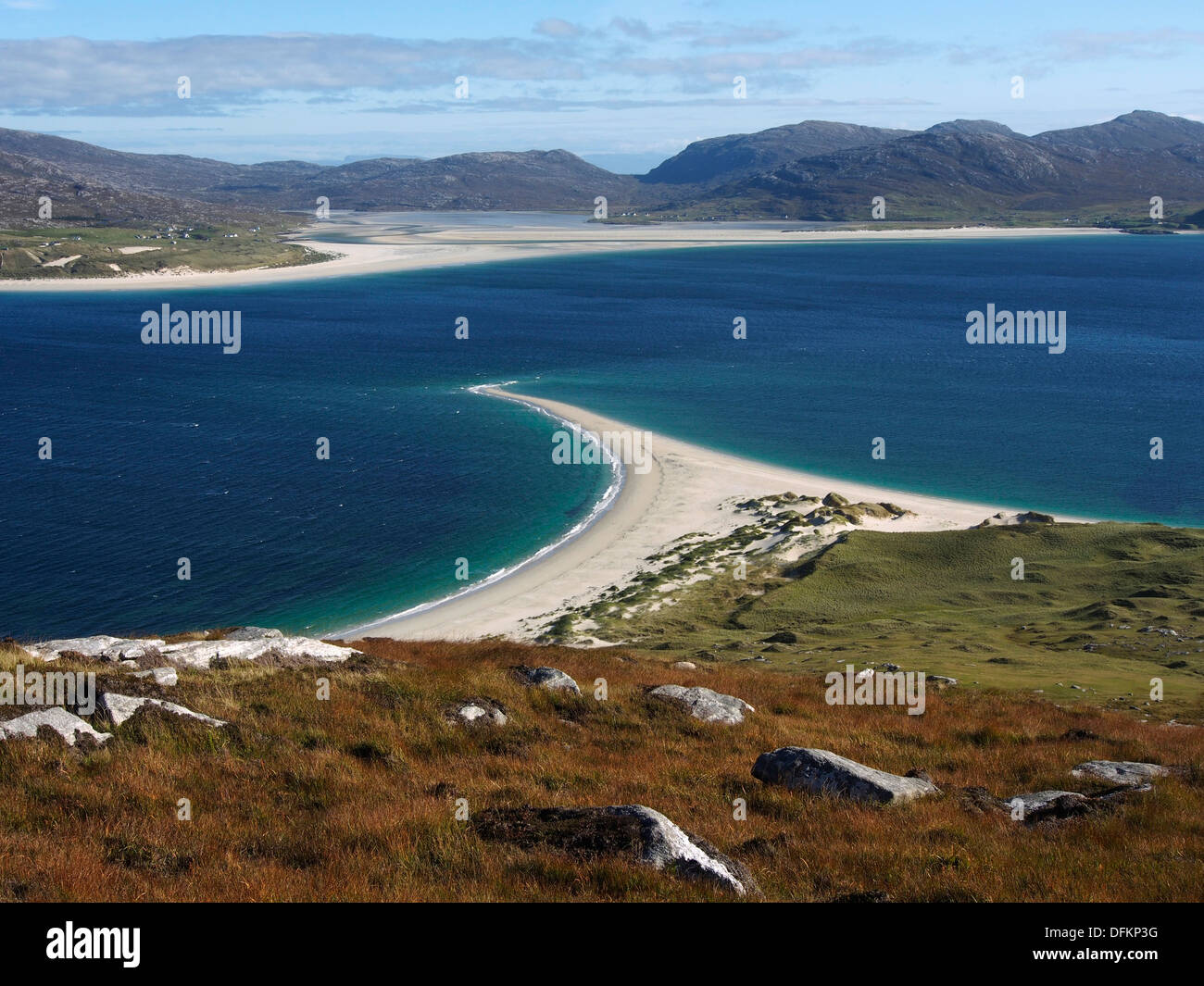 Visualizza SW di Corran Ra spiedo di sabbia da Beinn Ra, Taransay, Scozia Foto Stock