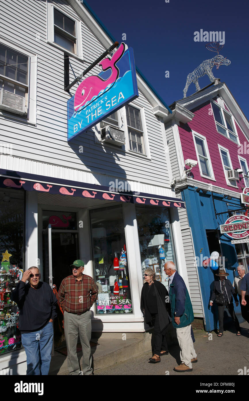 Scena di strada, Bar Harbor, Maine, Stati Uniti d'America Foto Stock