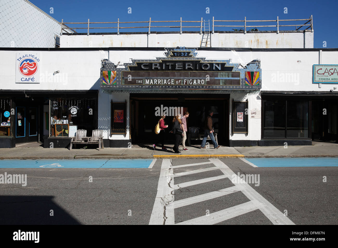 Art deco cinema, Bar Harbor, Maine, Stati Uniti d'America Foto Stock