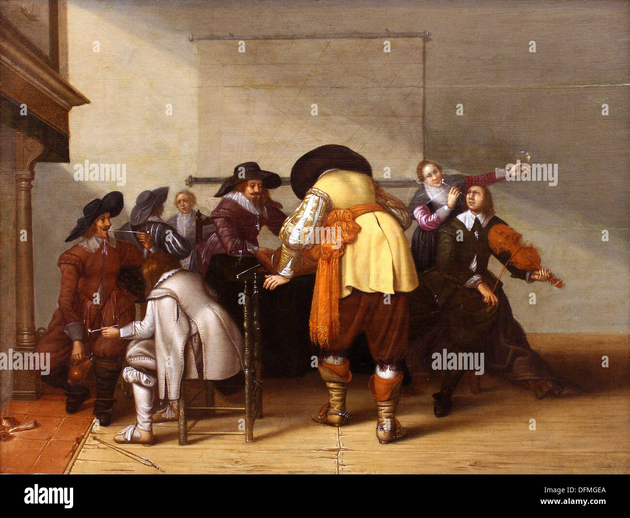 Pieter Simonsz POTTER - una allegra compagnia - 1630 - Museo delle Belle Arti - Budapest, Ungheria Foto Stock