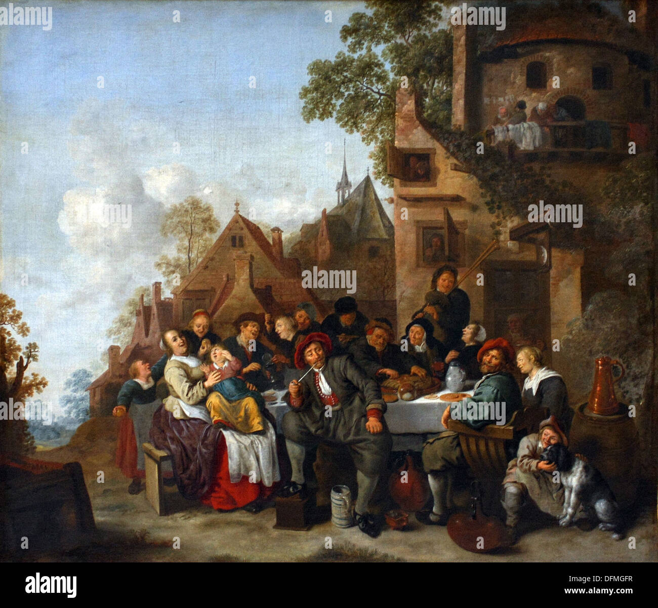 Jan Miense Molenaer - Taverna per la mezzaluna - 1637 - Museo delle Belle Arti - Budapest, Ungheria Foto Stock