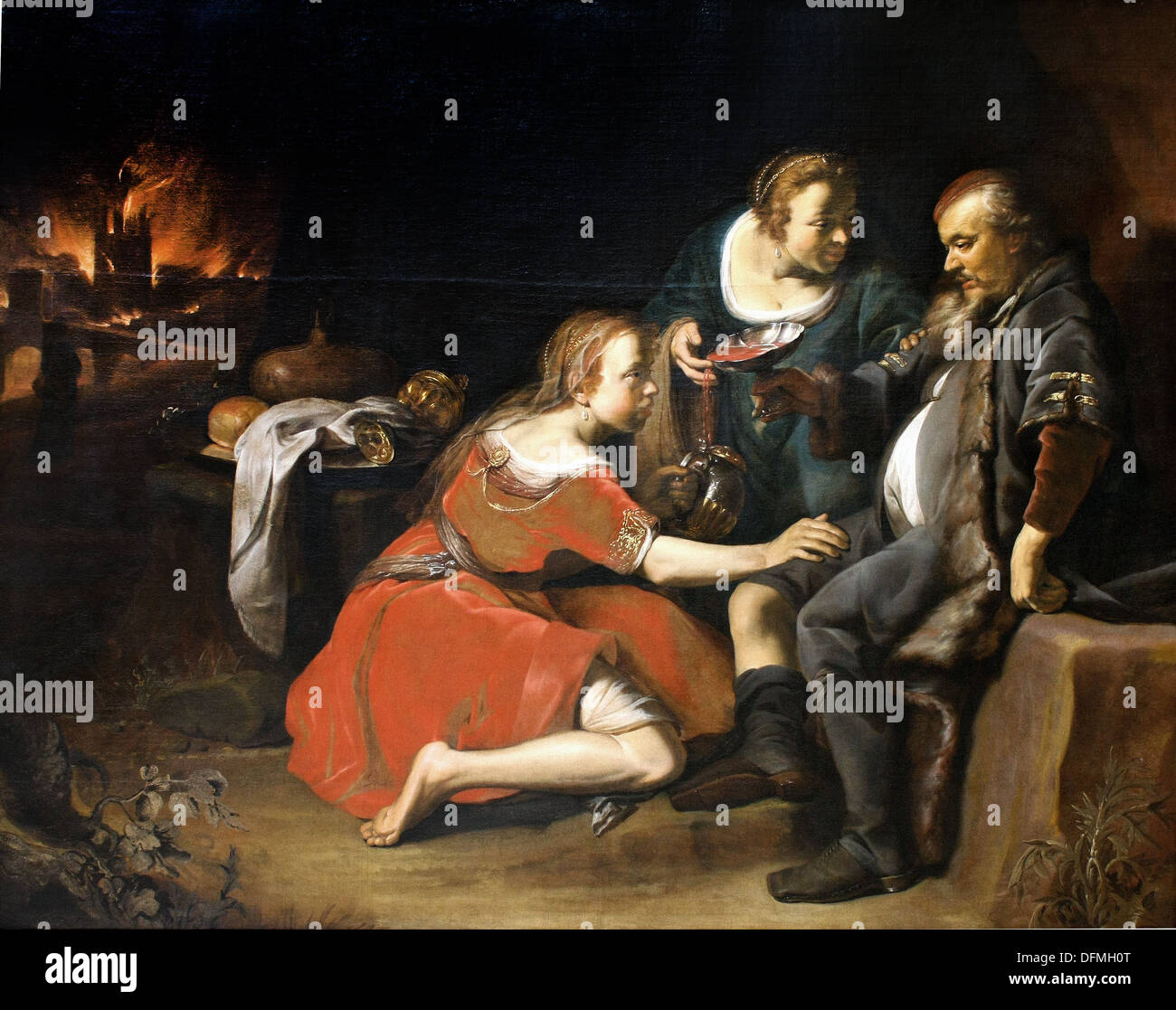 Abramo van den TEMPEL - Lot e le sue figlie - 1649 - Museo delle Belle Arti - Budapest, Ungheria Foto Stock