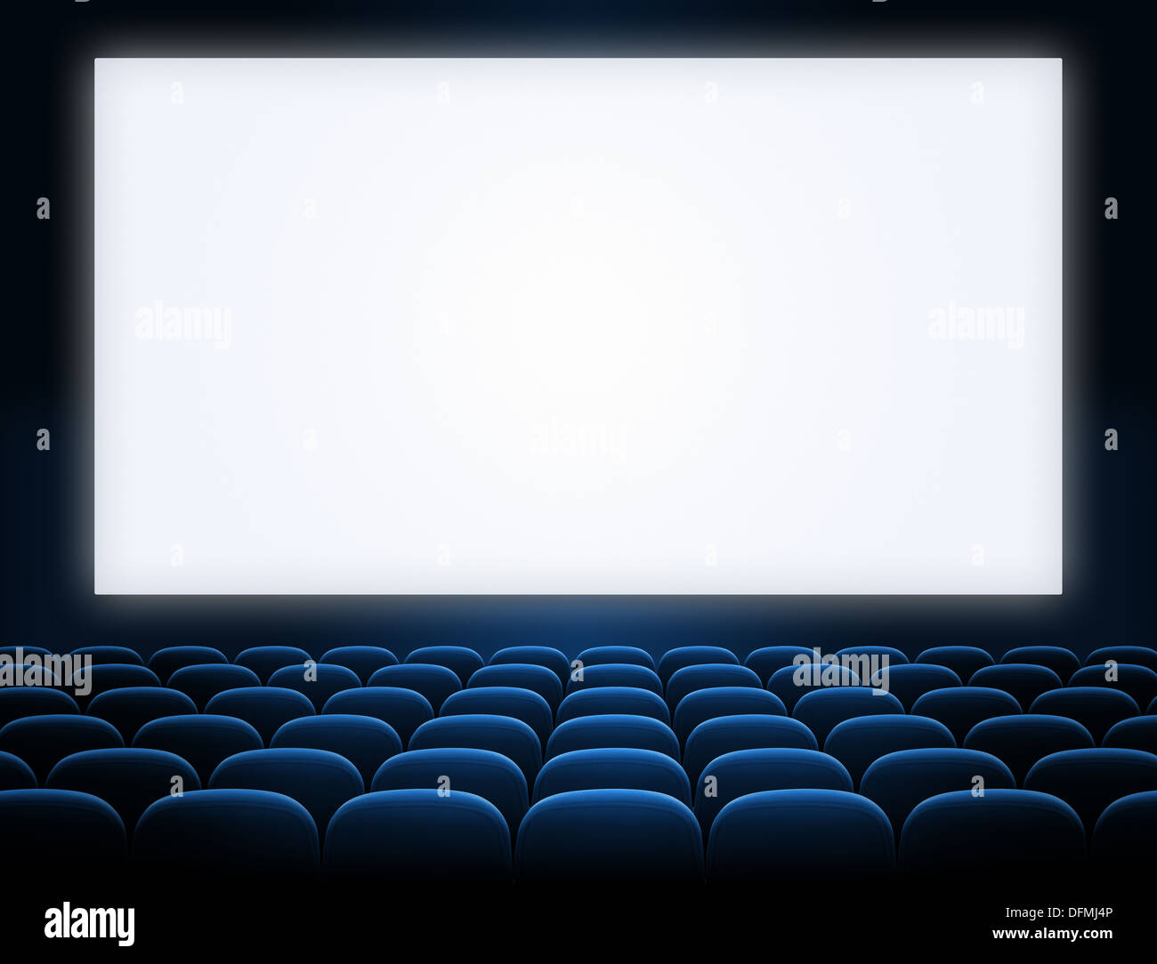 In un cinema con aprire sedi blu Foto Stock