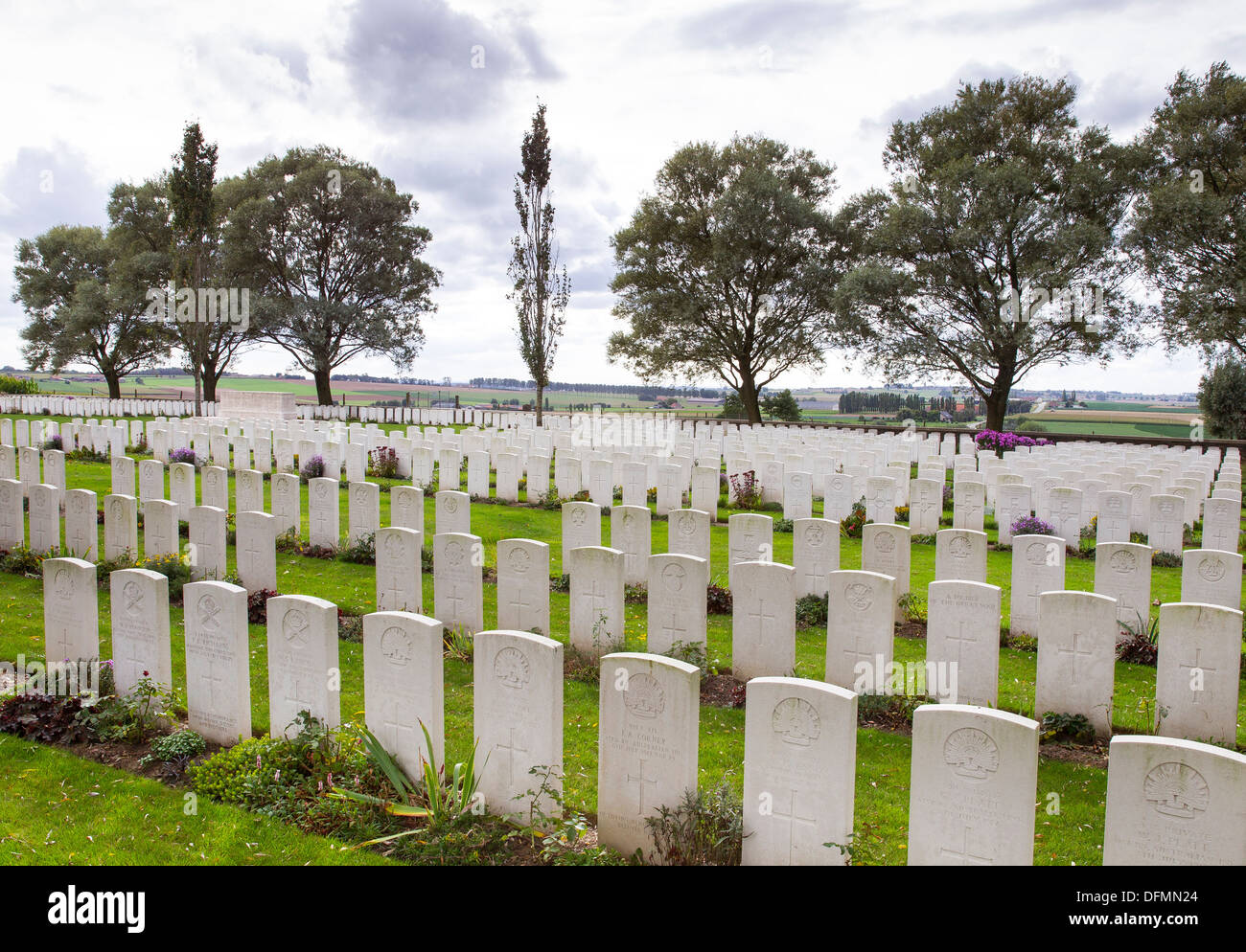 Messines Ridge ww1 cimitero Belgio cimiteri belgi della prima guerra mondiale Foto Stock