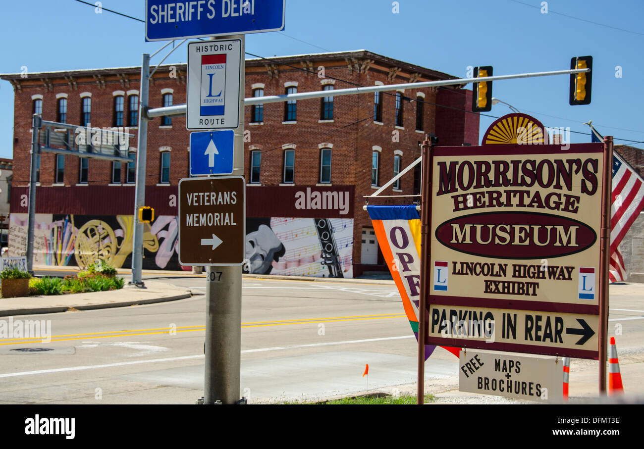 Morrison's Heritage Museum, in Morrison, Illinois, una città lungo la Lincoln Highway. Foto Stock