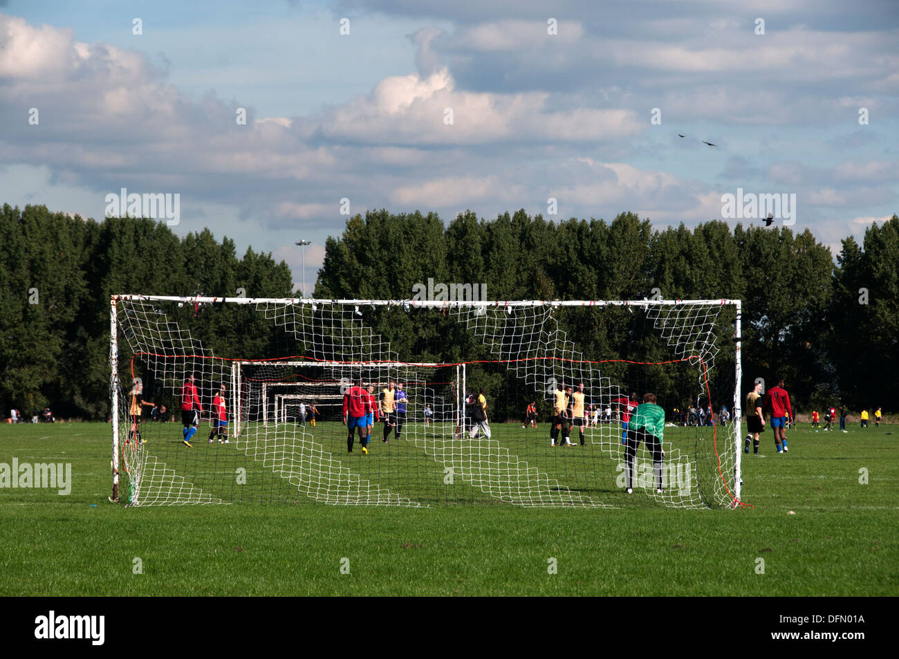 Hackney, Londra 2013. Hackney paludi campi da calcio. Foto Stock