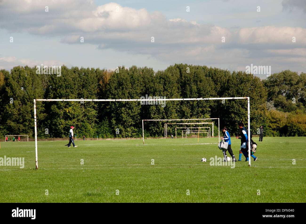 Hackney, Londra 2013. Hackney paludi campi da calcio. Foto Stock