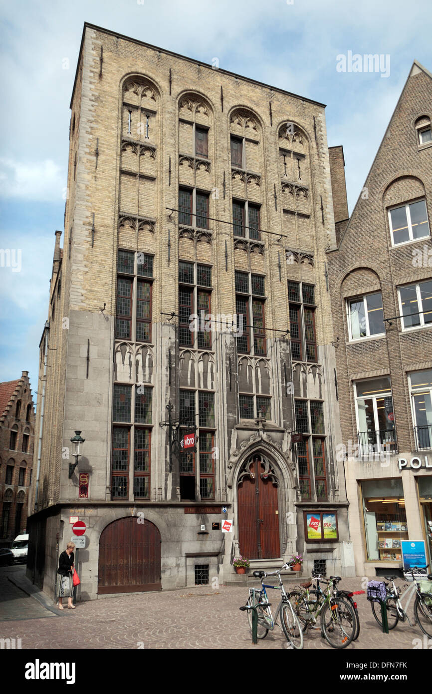 L'Huis ter Beurze, i mondi prima borsa, nel centro storico di Bruges (Brugge), Fiandre Occidentali, Belgio. Foto Stock