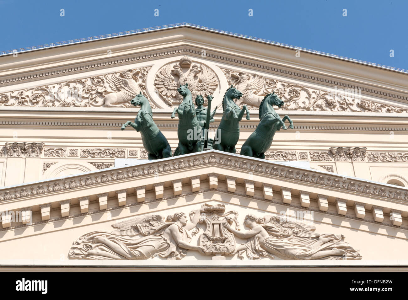 Apollo nel Chariot del Sole, Teatro Bolshoi, Mosca, Russia Foto Stock