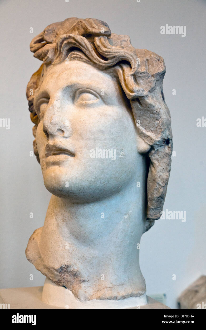 Busto in marmo del Museo Archeologico di Rodi Isole Greche Grecia Foto Stock