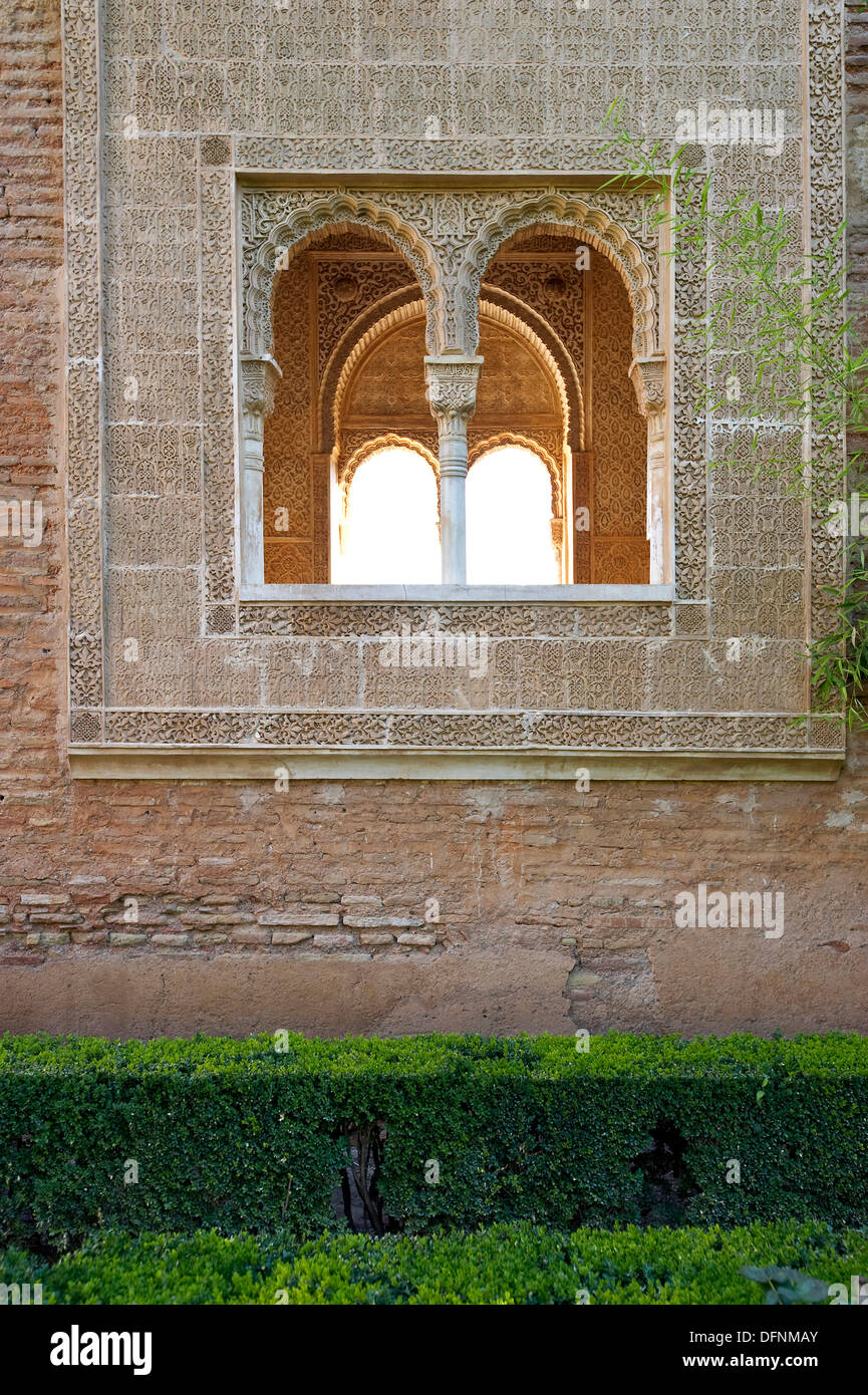 Dettaglio dell'Alhambra di Granada, Andalusia, Spagna, Europa Foto Stock