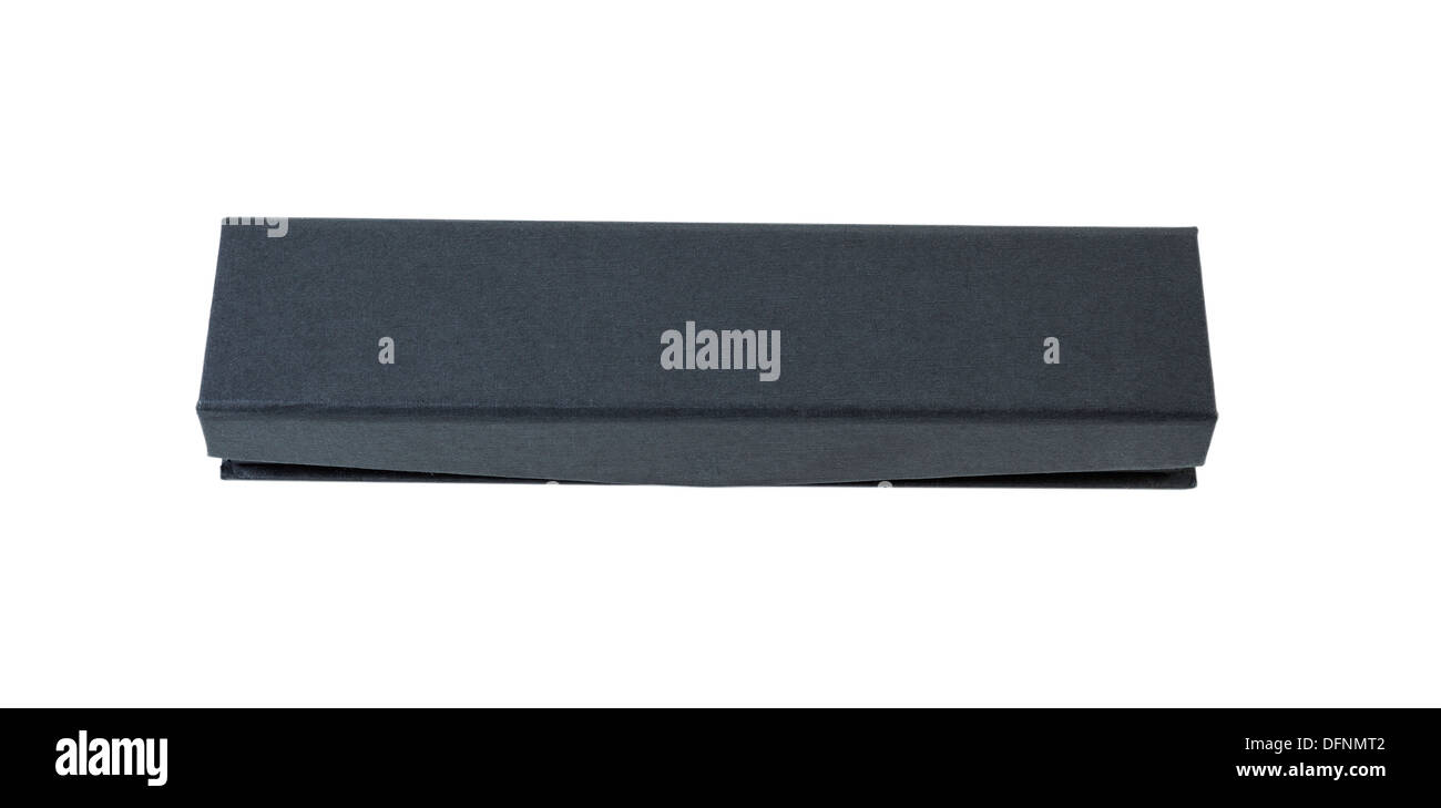 Foto orizzontale di tessitura chiusa pen case su sfondo bianco Foto Stock