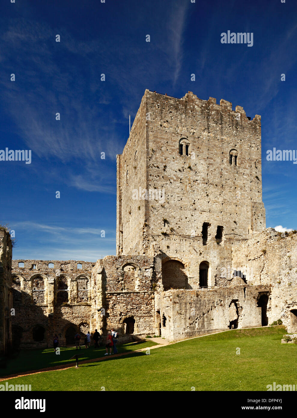 Portchester Castle Keep. Foto Stock