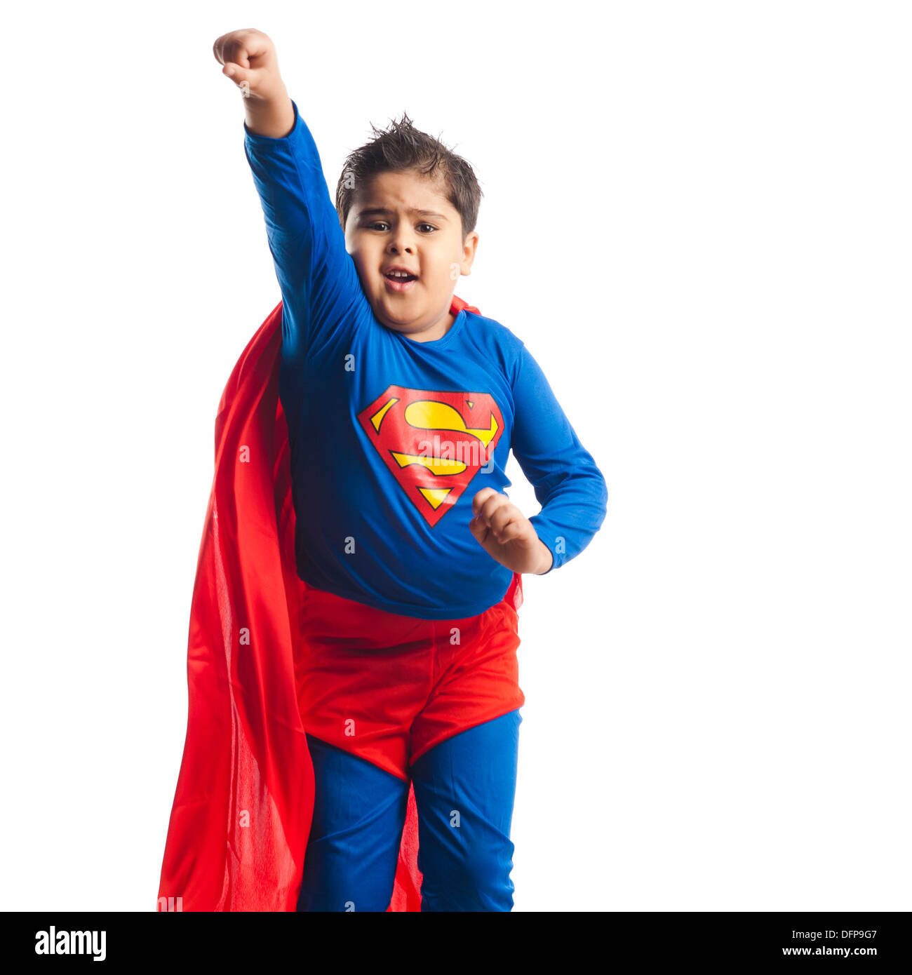 Ragazzo vestito come un superman battenti Foto stock - Alamy