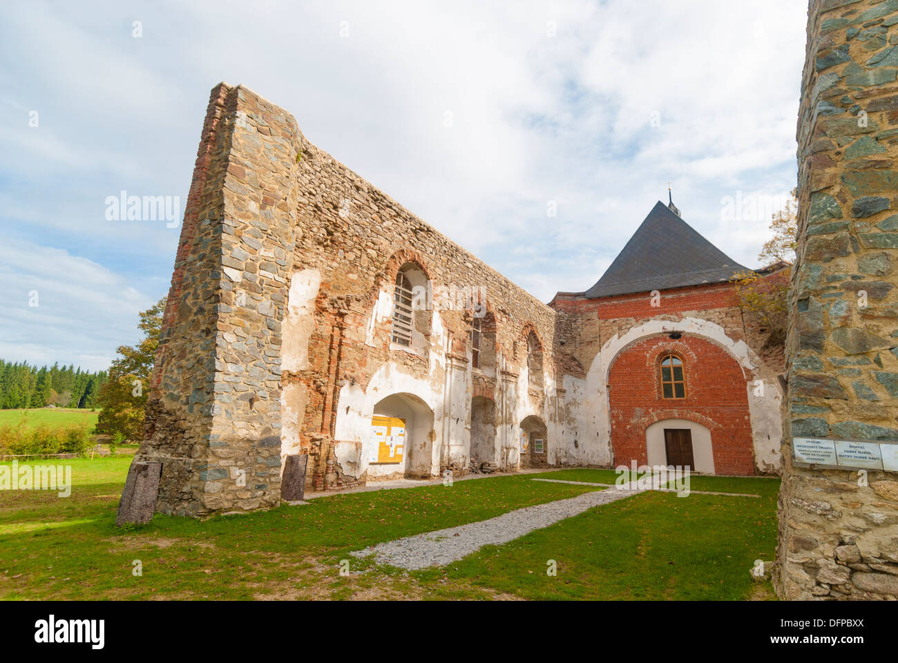 La Chiesa cattolica, Pohori na Sumave, Boemia del Sud, Repubblica Ceca Foto Stock