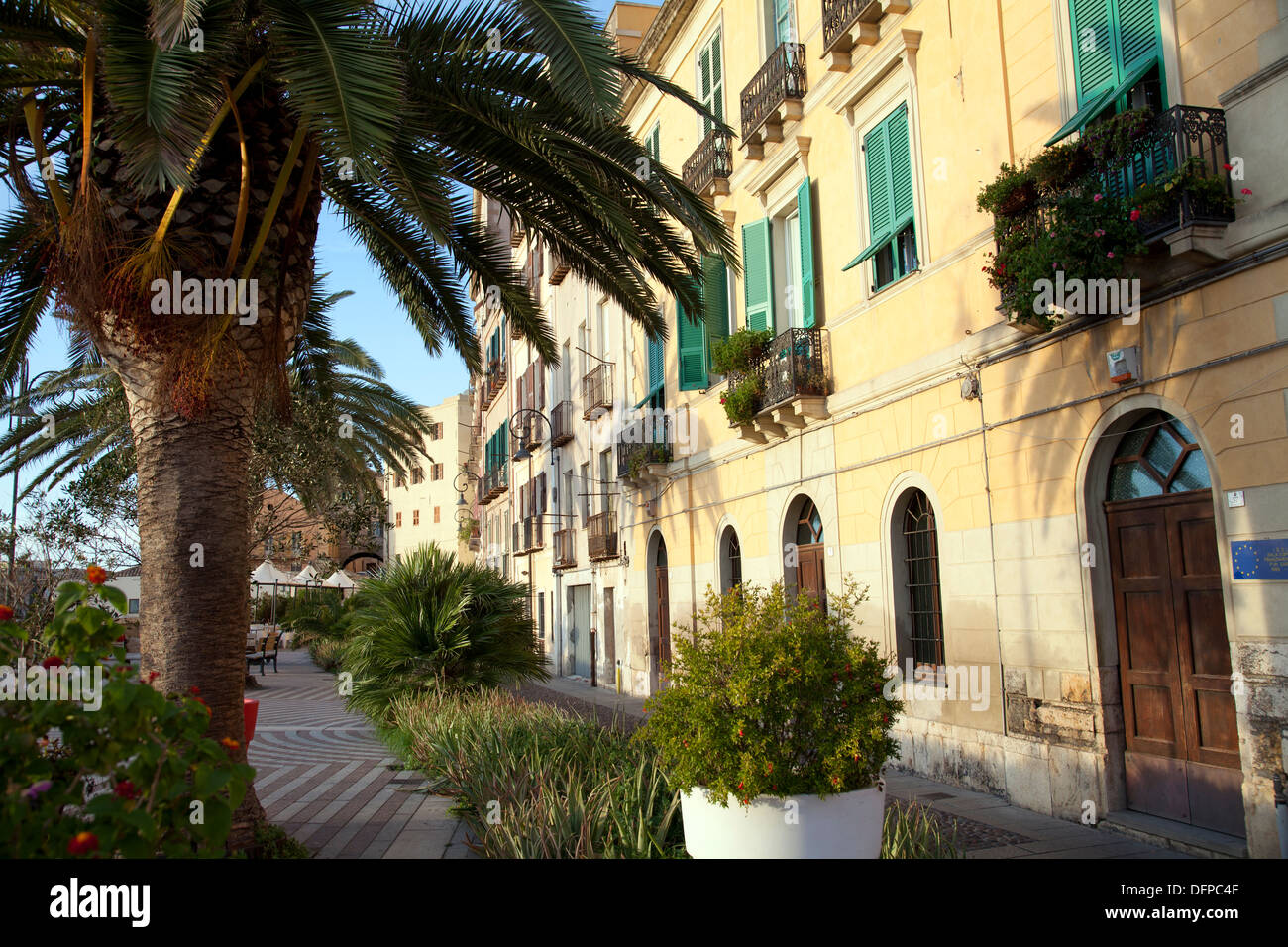 Via Santa Croce sul Bastione di Santa Croce nel Castello di Cagliari - Sardegna Foto Stock