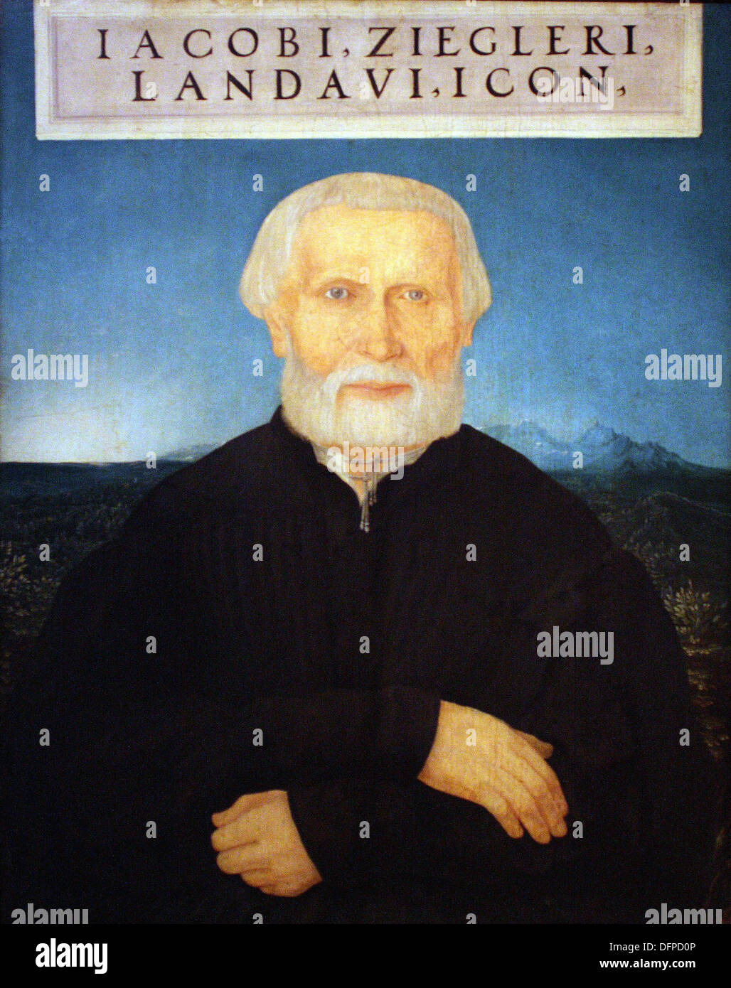 Wolf HUBER - Der umanista Jacob Ziegler - 1549 - Kunsthistoriches Museum - Vienna Foto Stock
