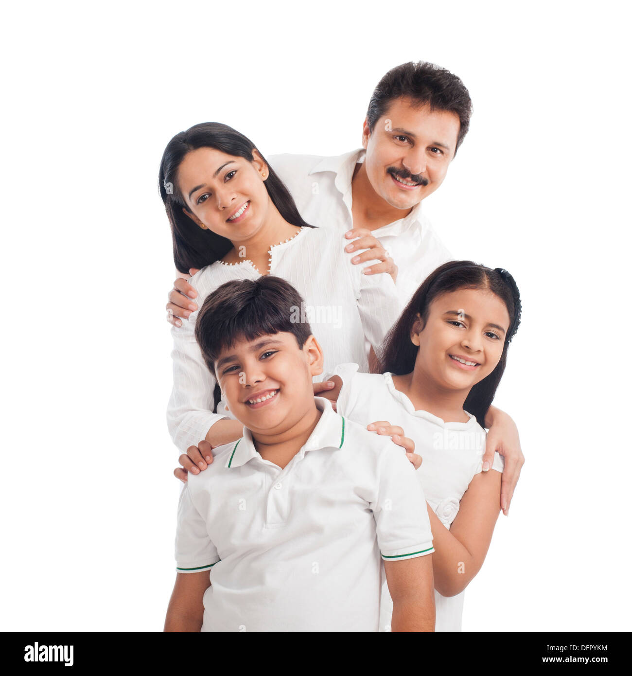 Ritratto di una famiglia sorridente divertendosi Foto Stock