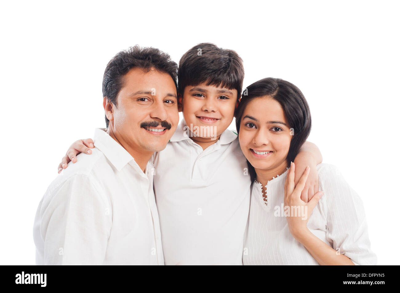 Ritratto di una famiglia sorridente Foto Stock