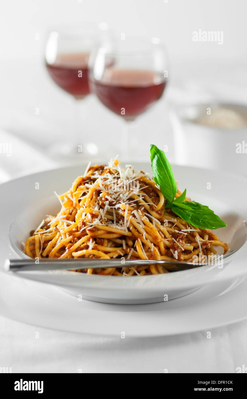 Spaghetti alla bolognese il cibo italiano Foto Stock