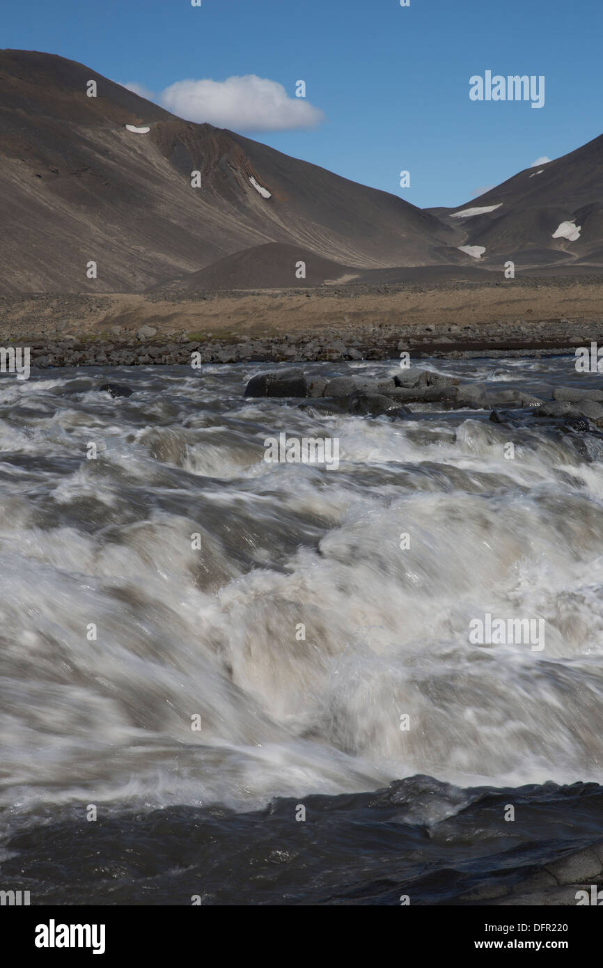 Jokulsa a Fjollum è il secondo fiume più lungo in Islanda (206 km) Foto Stock