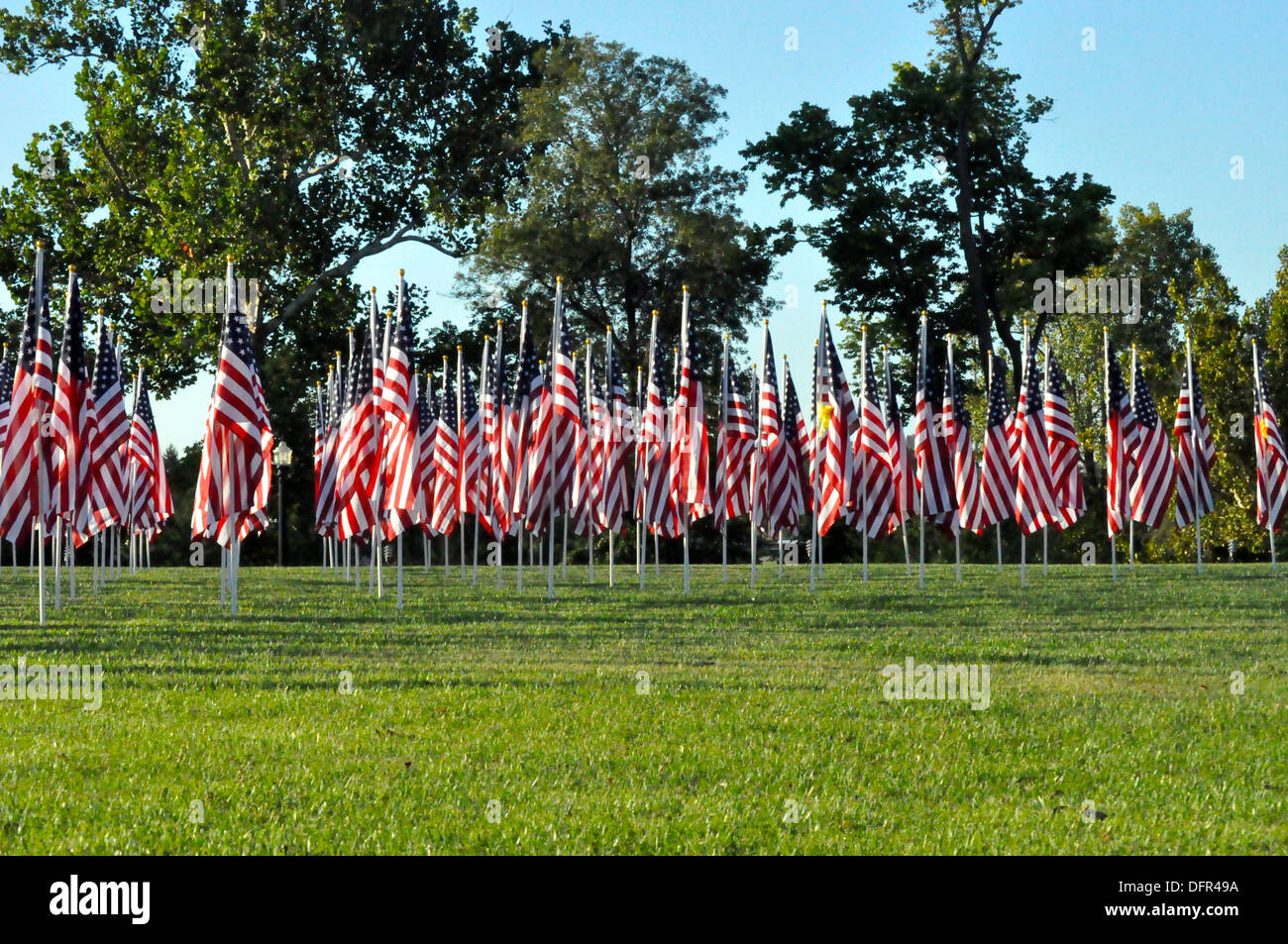 America bandiere bandiera all'aperto al di fuori di stelle strisce U.S. Stati Uniti Stati Uniti Stati Uniti d'America US Foto Stock