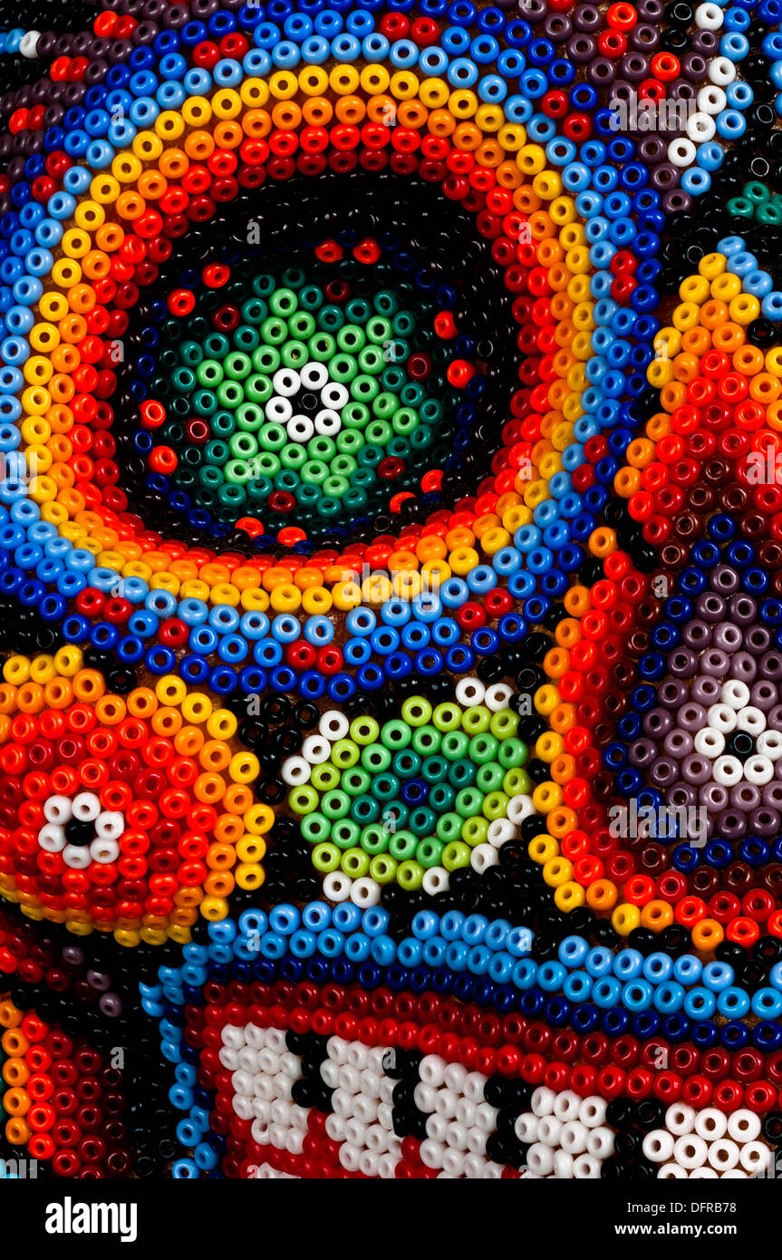 In perline Huichol cranio Foto Stock