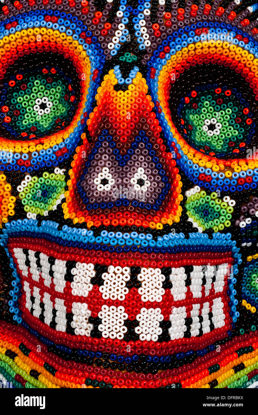 In perline Huichol cranio Foto Stock