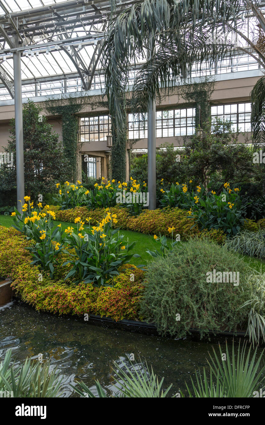 Conservatorio, Longwood Gardens, Kennett Square, Pennsylvania, STATI UNITI D'AMERICA Foto Stock