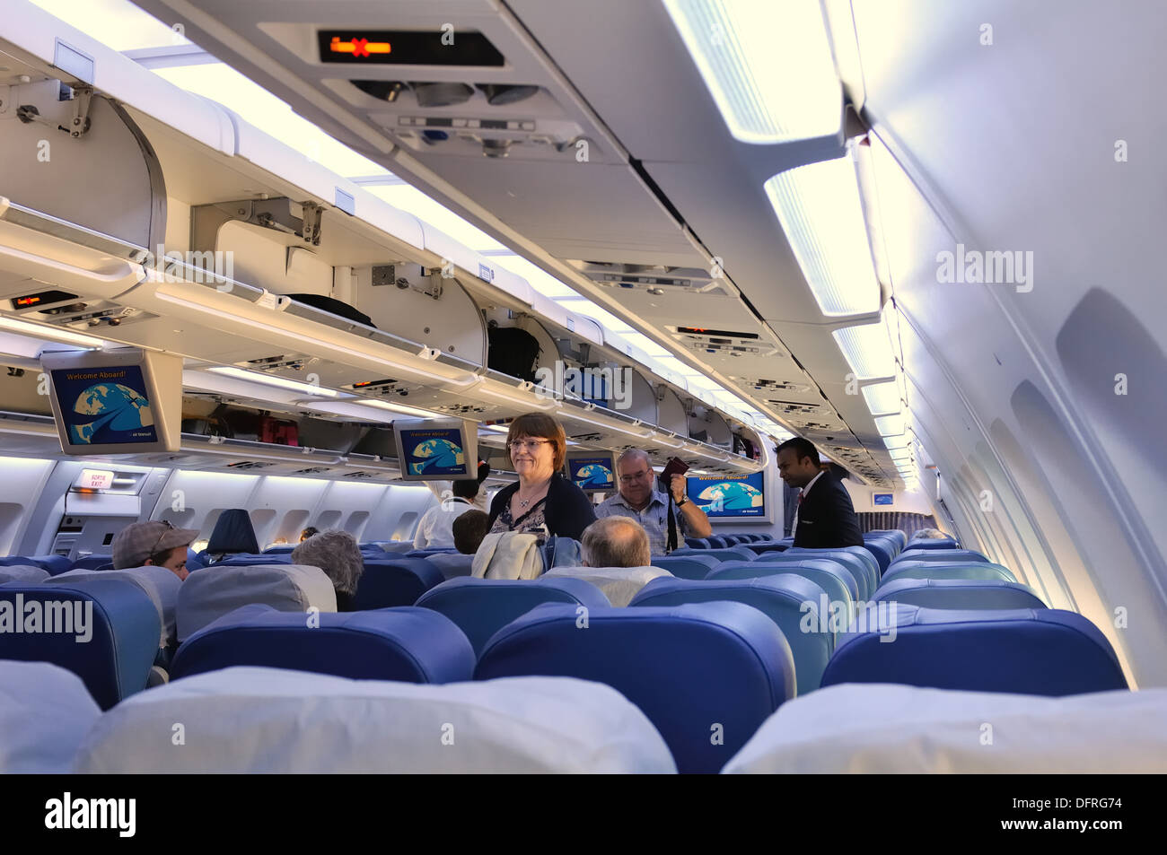 Aeromobile essendo saliti a bordo Foto Stock