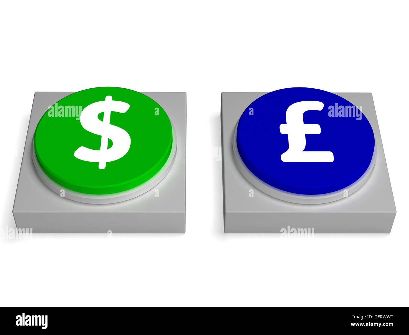 Dollaro o libbre che mostra segni di Forex e cambio valuta estera Foto Stock
