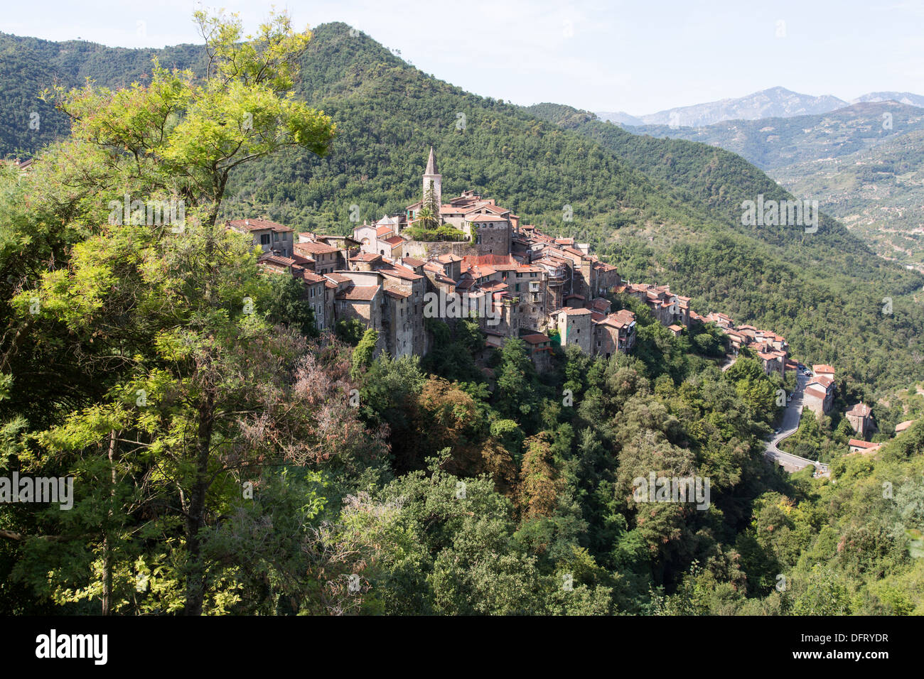 Il Borgo di Apricale, Liguria, Italia Foto Stock