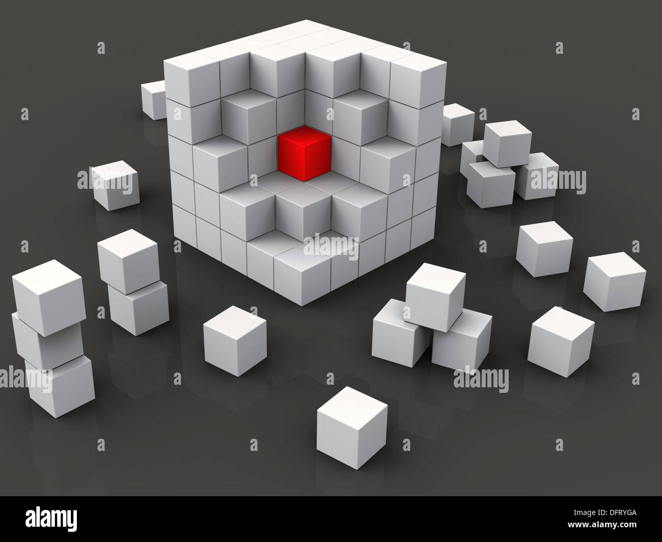 Medio di blocchi mostra nucleo di Centro Foto Stock