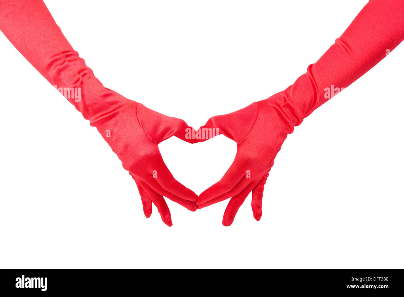 Guanto rosso amore Foto Stock
