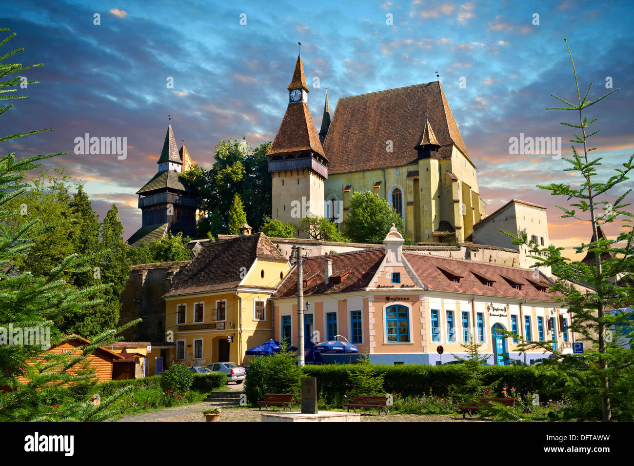 Il Sassone fortificato chiesa di Biertan , il vedere della Evangelica Luterana vescovo in Transilvania tra il 1572 e il 1867. Foto Stock