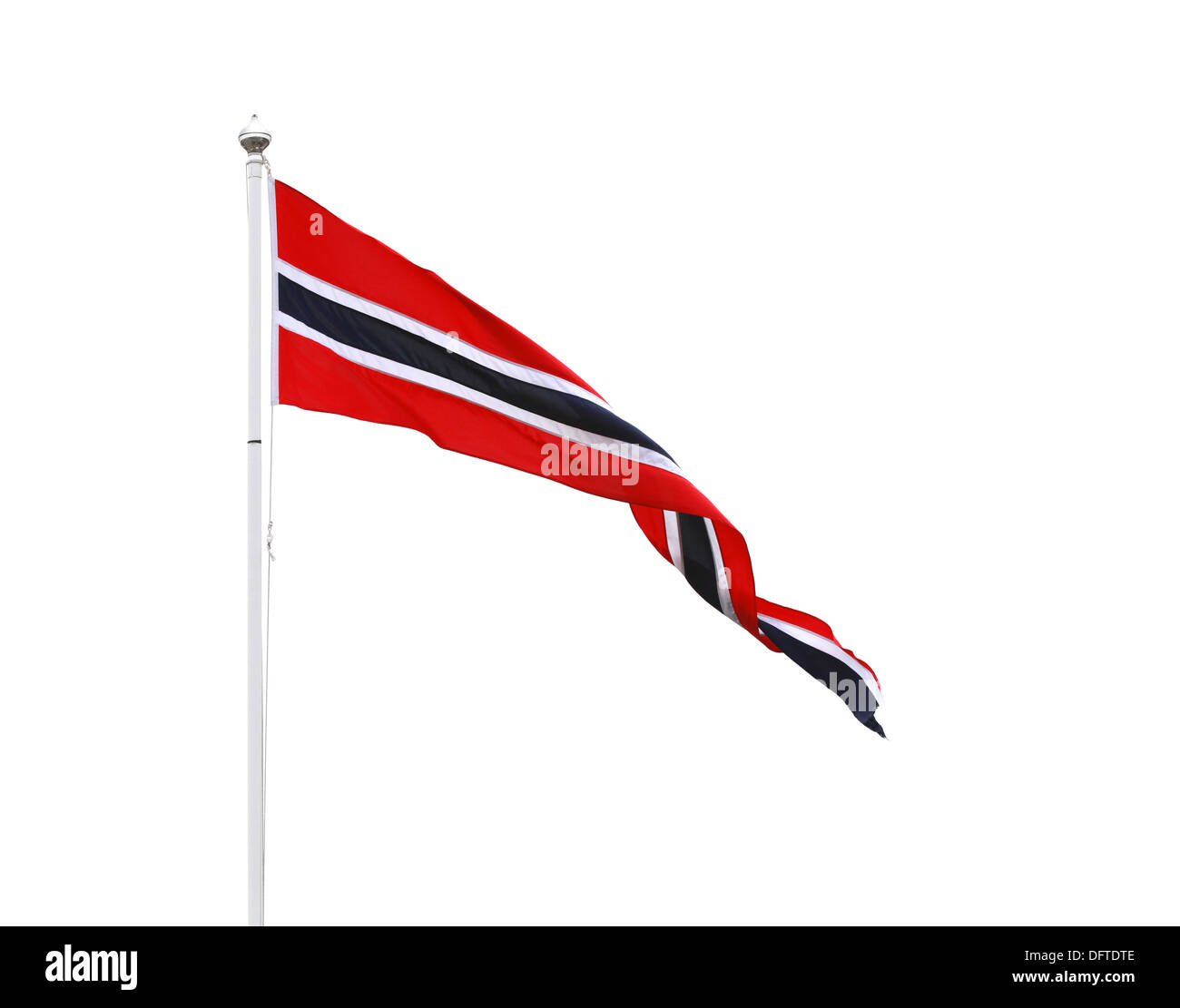Triangolo norvegese pennant bandiera isolato su bianco Foto Stock
