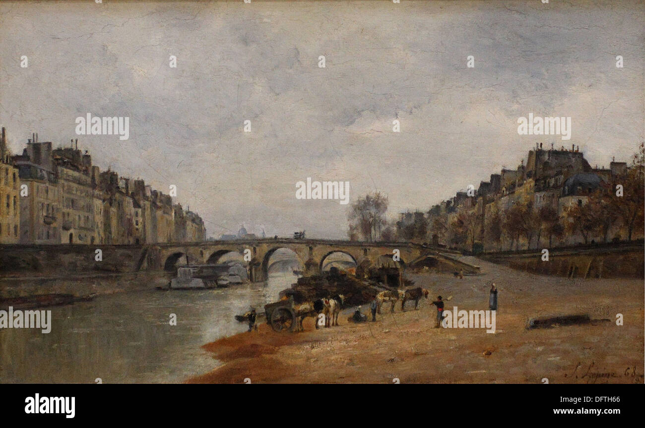 Stanislas LEPINE - Quai des Celestini, avec le Pont Marie - 1868 - Il Museo d' Orsay - Parigi Foto Stock