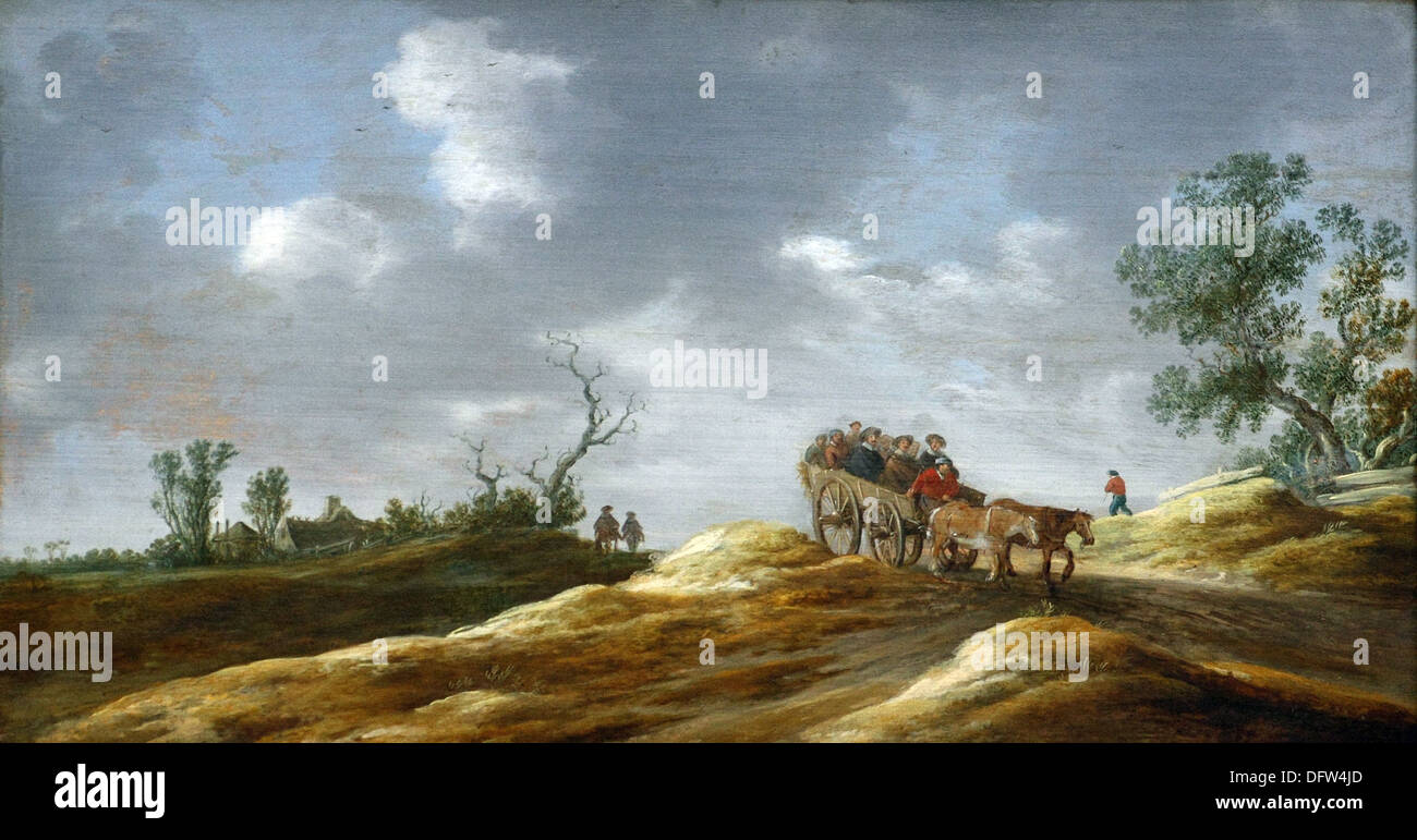 Pieter de NEYN - paesaggio di dune - 1630 - Museo delle Belle Arti - Budapest, Ungheria. Foto Stock