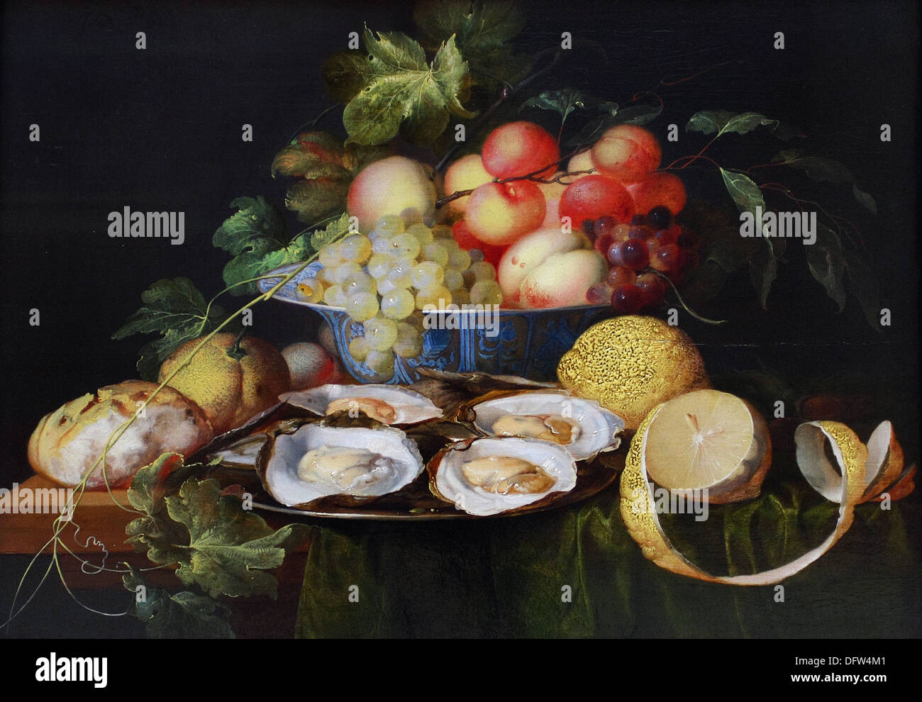 Jan Davidsz de HEEM - ancora in vita con frutta e ostriche - 1640 - Museo delle Belle Arti - Budapest, Ungheria. Foto Stock