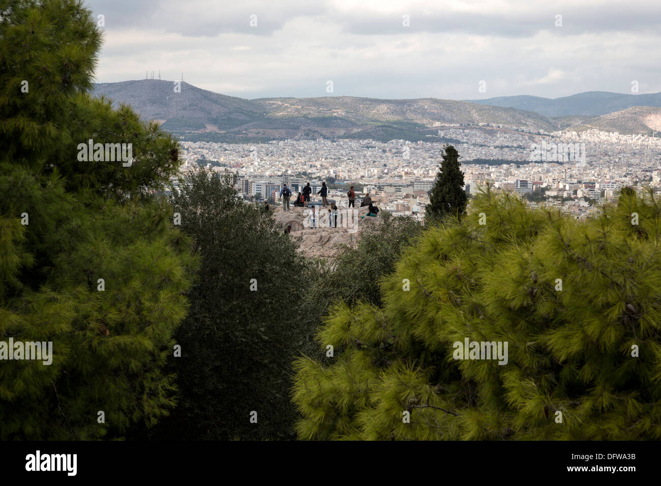 Areopago hill, Atene, Grecia Foto Stock