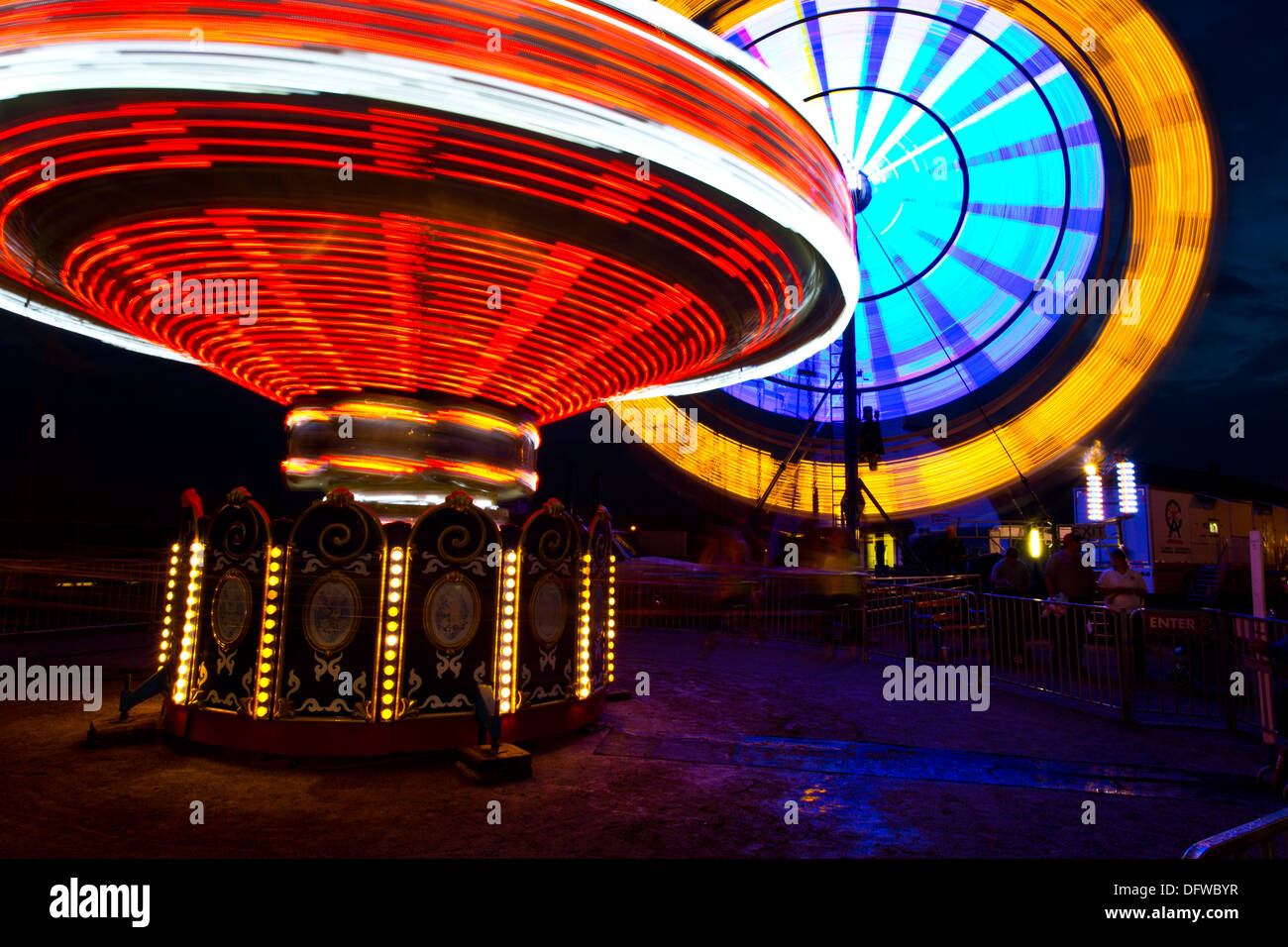 Giostre di notte Foto Stock