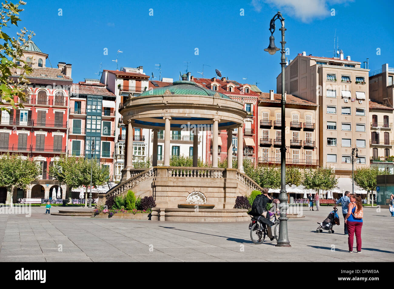 Plaza del Castillo, Pamplona, Spagna Foto Stock